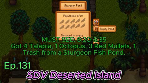 Stardew Valley Deserted Is. Ep131-4 Talapia, 1 Octopus, 3 Red Mullets ...