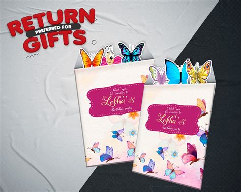 Butterfly theme Mini Magnetic Return Gift Pack | Personalized Birt ...