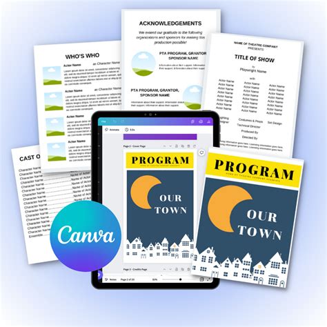 Theater Program Template 的图像结果