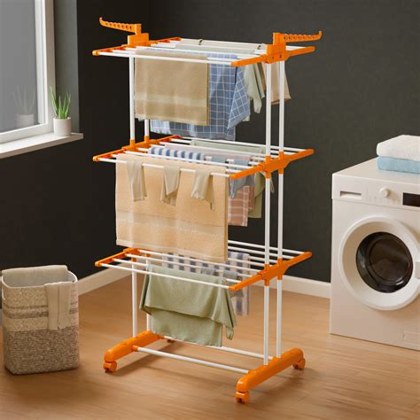 Amazon Brand - Solimo Premium Alloy Steel Extra Large Cloth Drying Rack ...
