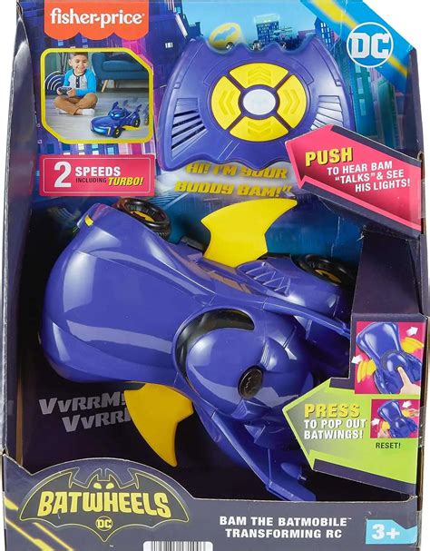 Fisher Price DC Batwheels Bam the Batmobile 155 Transforming RC Remote ...