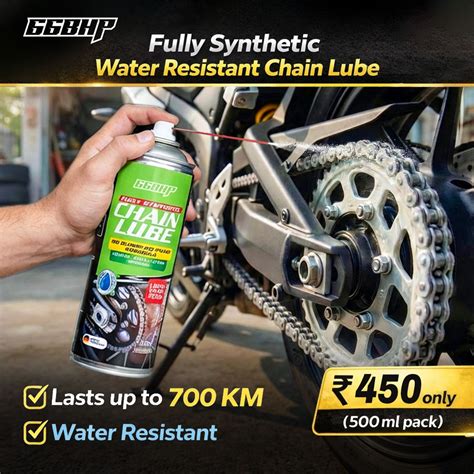 66BHP Fully Synthetic Motorcycle Chain Lube – Water-Resistant, Long-La ...