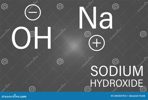 Sodium Hydroxide or Lye, Caustic Soda, Chemical Structure. Skeletal ...