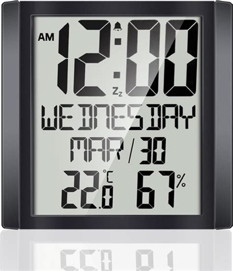 Buy ThreeH Digital Wall Clock Desk Clock with Temperature Humidity Date ...