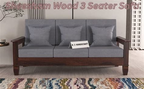 RJ HANDICRAFT Sheesham Wooden 3 Seater Sofa for Living Room | Rosewood ...