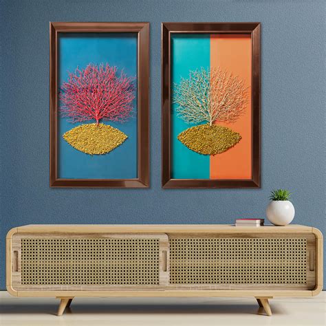Symphony of Trees Shadow Box Wall Decoration Piece Pair-Set of 2 ...