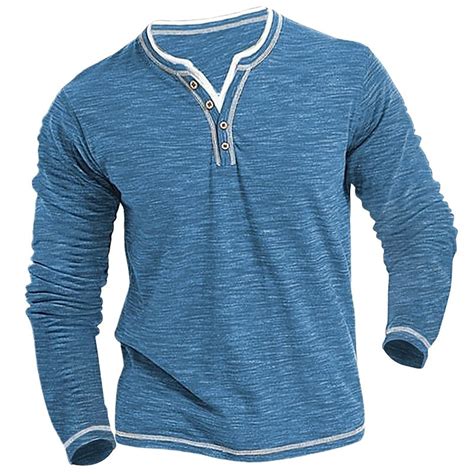 Gephdiin Long Sleeve Shirts for Men Men's T-Shirts Colored Cotton Small ...
