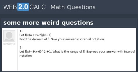 View question - some more weird questions