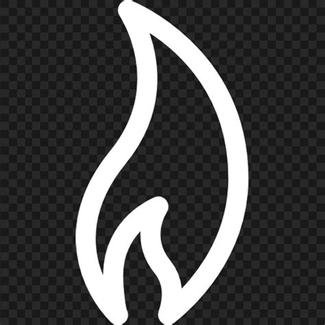 PNG White Outline Flame Fire Icon | Citypng