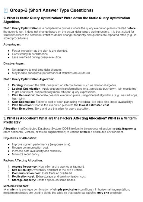 Static Query Optimization and Allocation in Distributed Databases ...