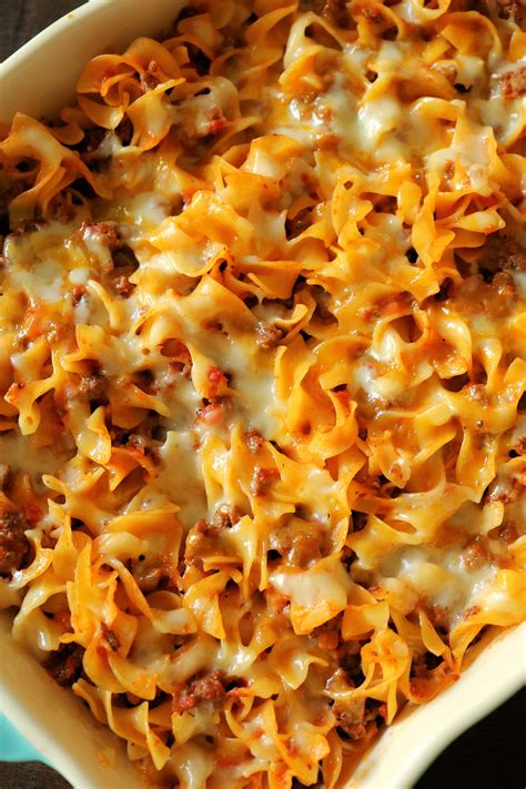 Cheesy Ground Beef Noodle Casserole - Kindly Unspoken