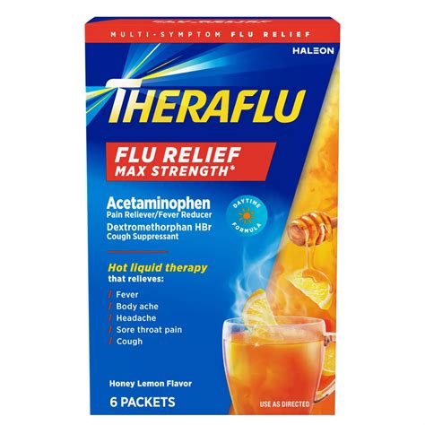 Theraflu Max Strength Daytime Flu Medicine for Flu Symptom Relief with Acetaminophen and ...