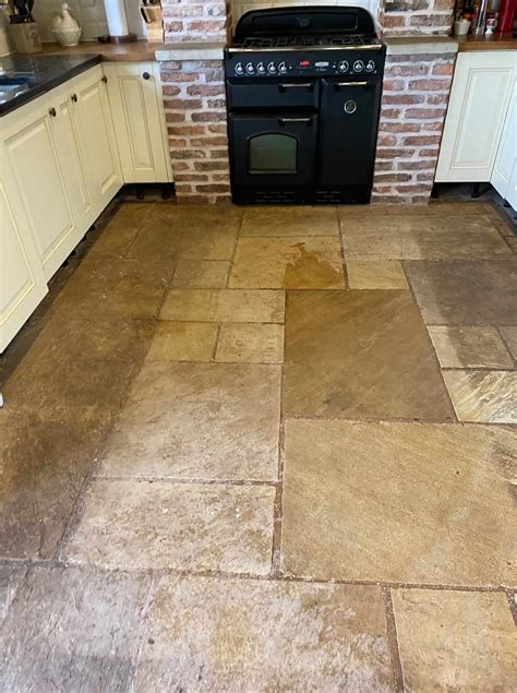 Milling a Rough Sandstone Kitchen Floor Smooth in Bamber Bridge - Tile ...