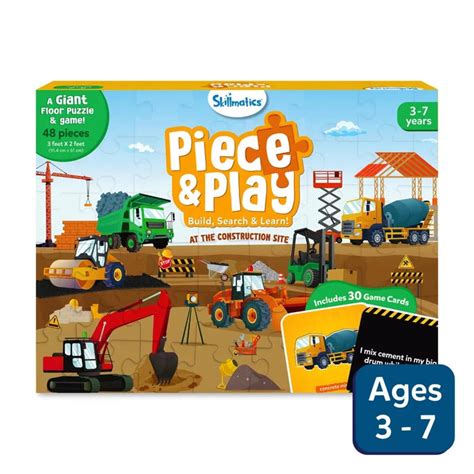 Skillmatics Piece & Play: Construction Site | Floor Puzzle & Game — Toycra