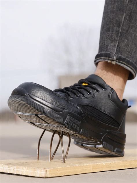 GUYISA Black Safety Shoes, Anti-Smashing & Anti-Piercing, Lightweight ...