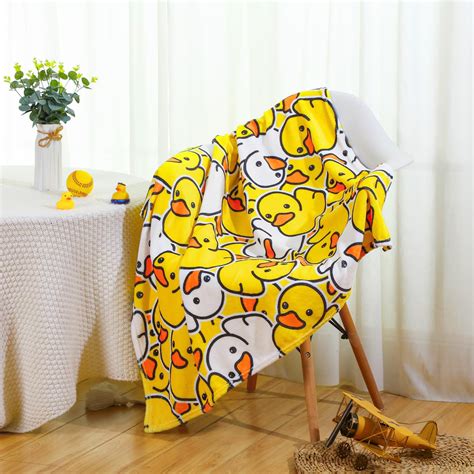 Amazon.com: SmoothNovelty Cute Rubber Duck Throw Blanket All Season ...