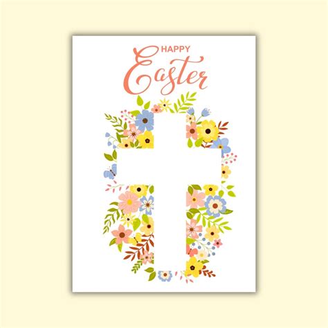 Easter Card Handmade With Cross Easter Blessings Card Religious Easter ...