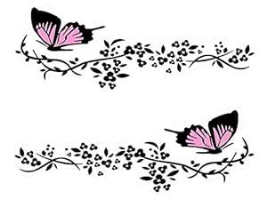 Practisol Car Decals for Women, 1 Set Butterfly Flower Car Decal ...