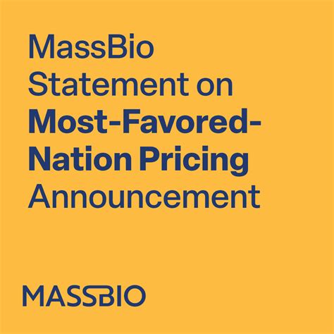 MassBio Statement on President Trump's announcement on most-favored ...