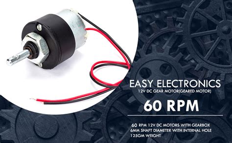 easy electronics Metal Set Of 2 - Easy Electronics 12V Dc Gear Motor ...