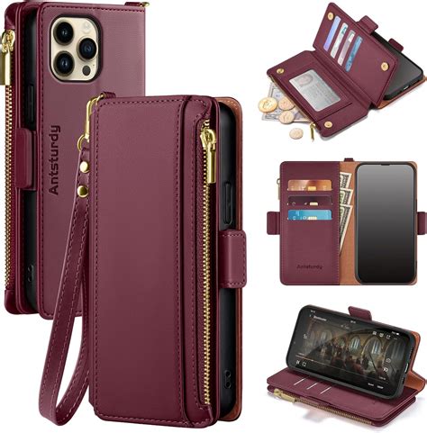 Amazon.com: Antsturdy for iPhone 13 Pro Wallet case Women with Card ...