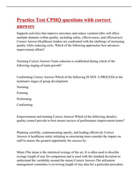 CPHQ Practice Questions 的图像结果