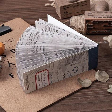 Vintage Label Air Ticket Washi Sticker Book