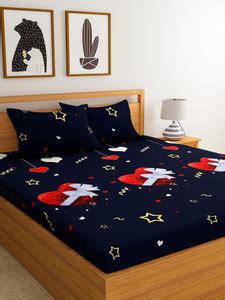 SACHIN ENTERPRISES 140 TC Microfiber Double 3D Printed Flat Bedsheet ...