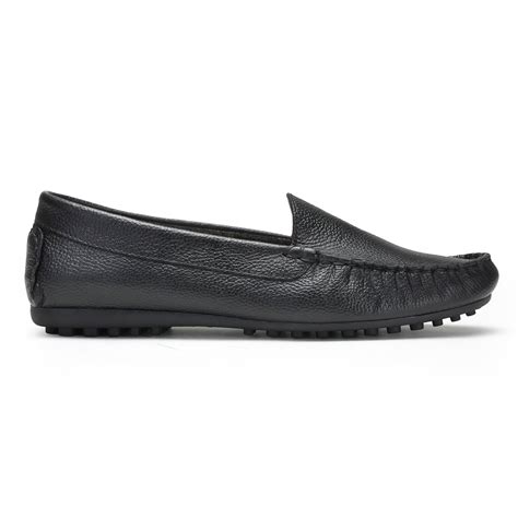 Churchillshoes: Black Moccasin - Women Leather shoes | Buy online ...