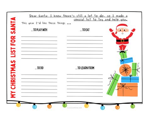 Free Printable Santa List: Fun & Easy! - Printables for Everyone