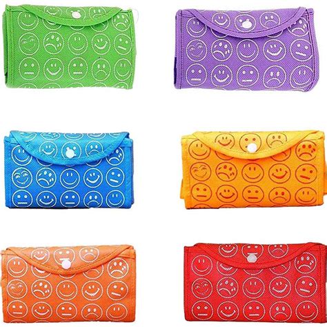 Zfocus Studio Foldable Reusable Smiley Printed Shopping Bag with One ...