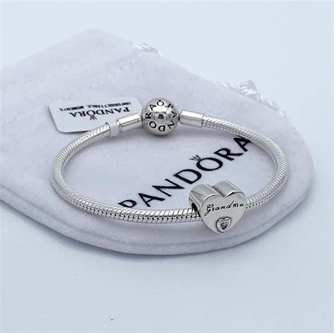 Pandora Bracelet With Grandma Heart Charm 925 Sterling Silver - Etsy