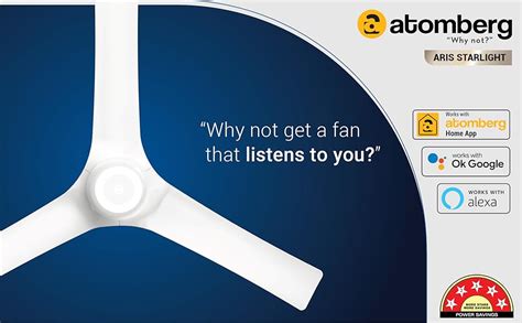 Buy atomberg Aris Starlight 1200mm BLDC Ceiling Fan with Underlight ...