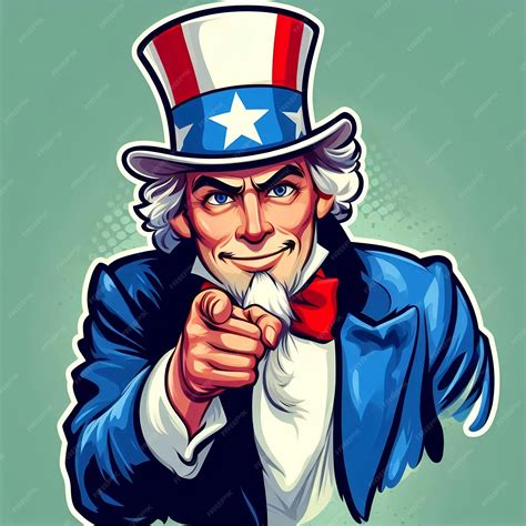 Drawing of uncle sam pointing his finger | Premium AI-generated image