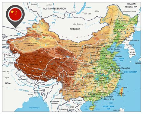 Physical Map Of China