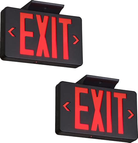 GZRUIYANG Red Exit Sign With Black Housing, LED Emergency Light With ...