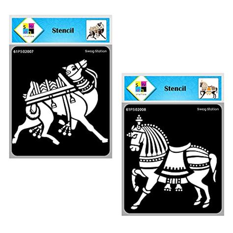 SWAGSTATION Indian Camel Stencil & Indian Horse Stencil - 6x6x Inch 2 ...