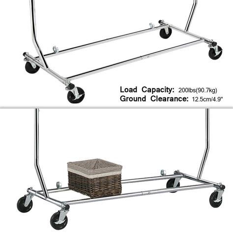 Yaheetech Commercial Clothing Garment Racks on Wheels, Grade Single Rod ...