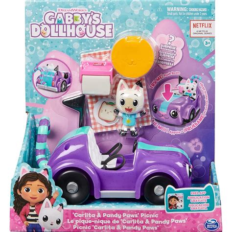 Spin Master Gabbys Dollhouse, Carlita Toy Car With Pandy Paws ...