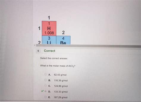 What is the molar mass of AlCl3 - brainly.com