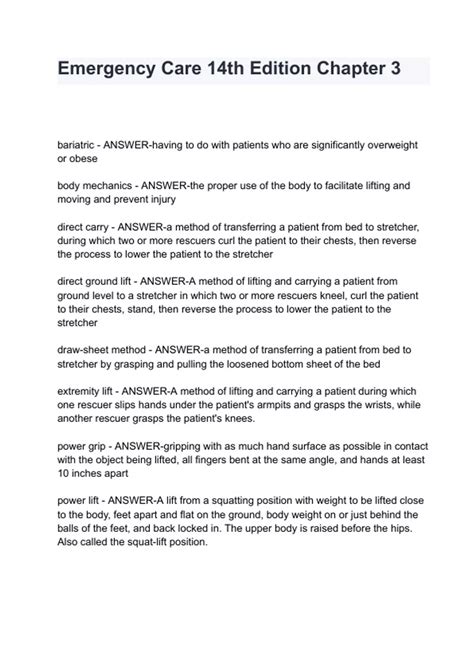 Emergency Care 14th Edition Chapter 3 Questions & answers - Emergency ...