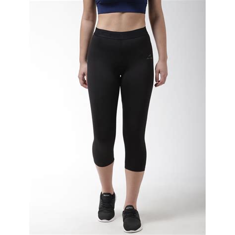 Buy Alcis Women Black Solid 3/4th Compression Training Tights (S) Online