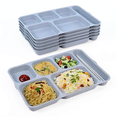 Buy Eha Earth Friendly 6 Partition Plate | Plate Set of 6 | 14 inch ...