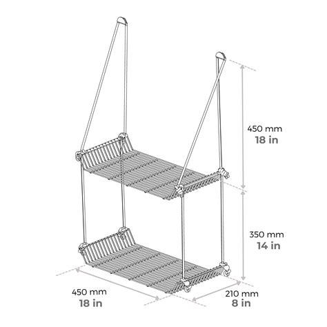 White weebill 2 tier wall shelf – Meshable