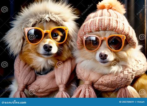 Funny Dog in Ski Mask on Ski Resort Background Stock Illustration ...