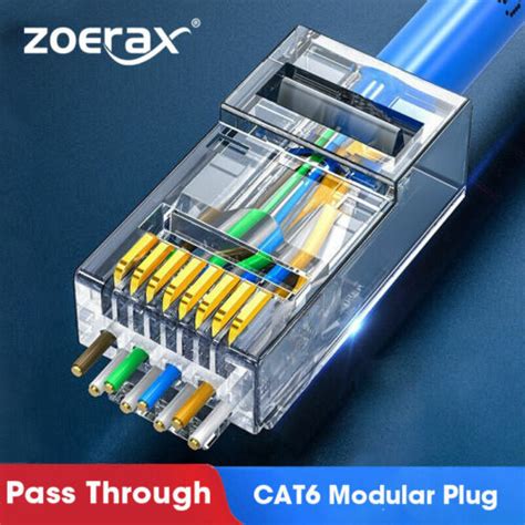ZoeRax Cat6 CAT5e Pass Through RJ45 Modular Plug India | Ubuy