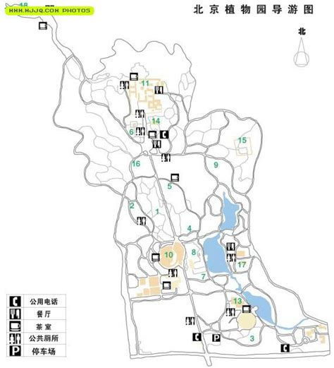 北京植物园导游图 - 北京地图 Beijing Maps - 美景旅游网