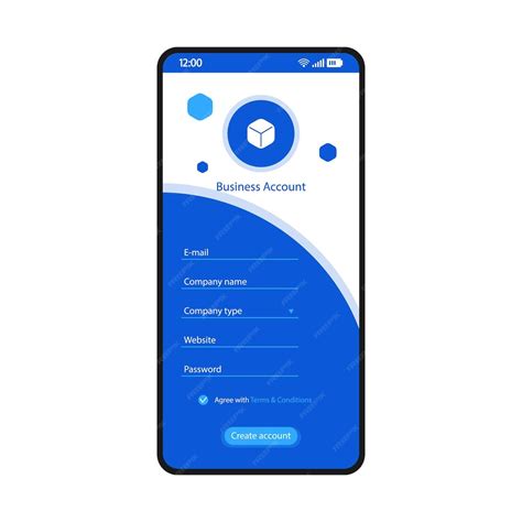 Create business account smartphone interface vector template. mobile ...