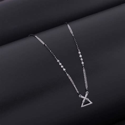 Minimal Triangle Pendant Silver Mangalsutra – Contemporary Daily Wear ...