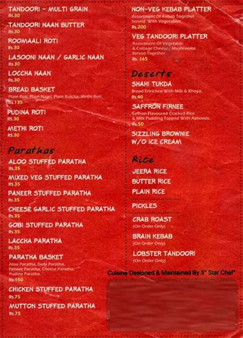 Menu at RED SPICE, Mumbai, RED SPICE Shop no 1&2